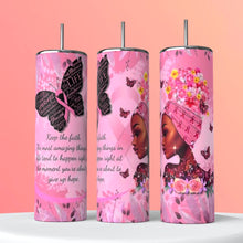 Load image into Gallery viewer, Breast Cancer Awareness Pink Tumbler Wrap 20oz Skinny Tumbler, Breast Cancer Cup, Breast Cancer Awareness Pink Tumbler Print