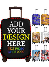 Load image into Gallery viewer, Custom Luggage Cover Personalized Luggage Cover Add Your Own Name Photo Text Double-Sided Different Design Travel Suitcase Case Protector Elastic Washable Baggage Covers