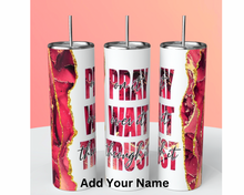 Load image into Gallery viewer, Customized Pray On It Tumbler - Faith Gift for Her - Christian Tumbler - Faith Tumbler for Women - Prayer tumbler - Pray tumbler-Red / Purple