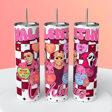 Load image into Gallery viewer, Spooky Valentine Tumbler , 20oz Valentine Horror tumbler , Valentine Gift for her ,