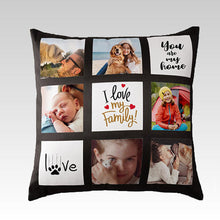 Load image into Gallery viewer, Personalized 9 Pictures Custom pillow/ Gift/ Keepsake/ Home Decor