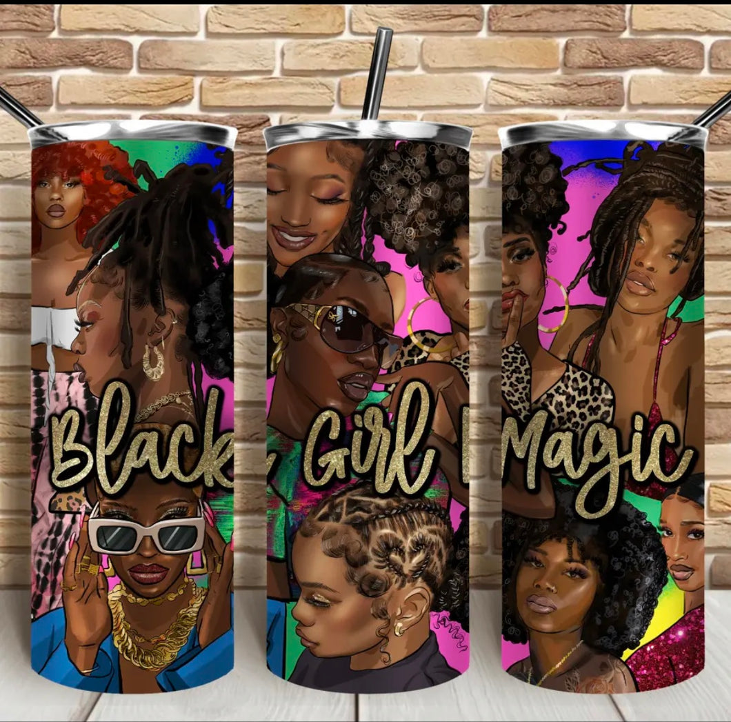 Black Girl Magic 20oz Skinny Tumbler/Drinkware