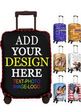 Load image into Gallery viewer, Custom Luggage Cover Personalized Luggage Cover Add Your Own Name Photo Text Double-Sided Different Design Travel Suitcase Case Protector Elastic Washable Baggage Covers
