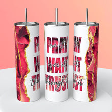Load image into Gallery viewer, Customized Pray On It Tumbler - Faith Gift for Her - Christian Tumbler - Faith Tumbler for Women - Prayer tumbler - Pray tumbler-Red / Purple
