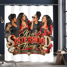 Load image into Gallery viewer, 💎 Diamonds in the Rough Sisterhood Shower Curtain ❤️🖤💛
