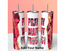 Load image into Gallery viewer, Customized Pray On It Tumbler - Faith Gift for Her - Christian Tumbler - Faith Tumbler for Women - Prayer tumbler - Pray tumbler-Red / Purple
