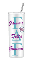Load image into Gallery viewer, Gamma Delta Gamma 20oz Skinny Tumbler/Drinkware/Gift for Her
