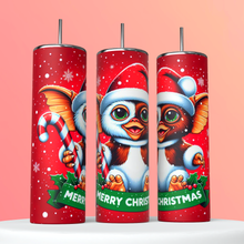 Load image into Gallery viewer, Gizmo, Gremlins, Christmas, Skinny Tumbler, Sublimation Skinny Tumbler with Straw, 20 oz tumbler
