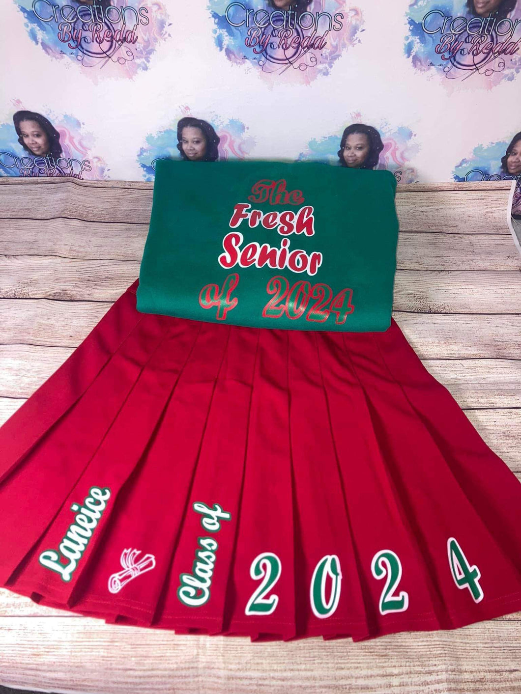 Senior /8th Grade /5th Grade Birthday Outfit Pleated Skirt /Crewneck Sweatshirt