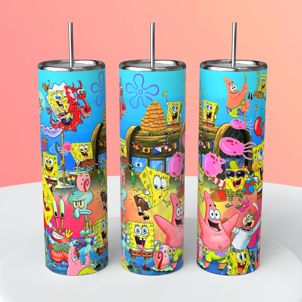SpongeBob SquarePants 20oz Tumbler, Nickelodeon, Gamer Gift, Travel Mug, Gift For Him, Gift for Her Birthday Gift, Stainless Steel Cup