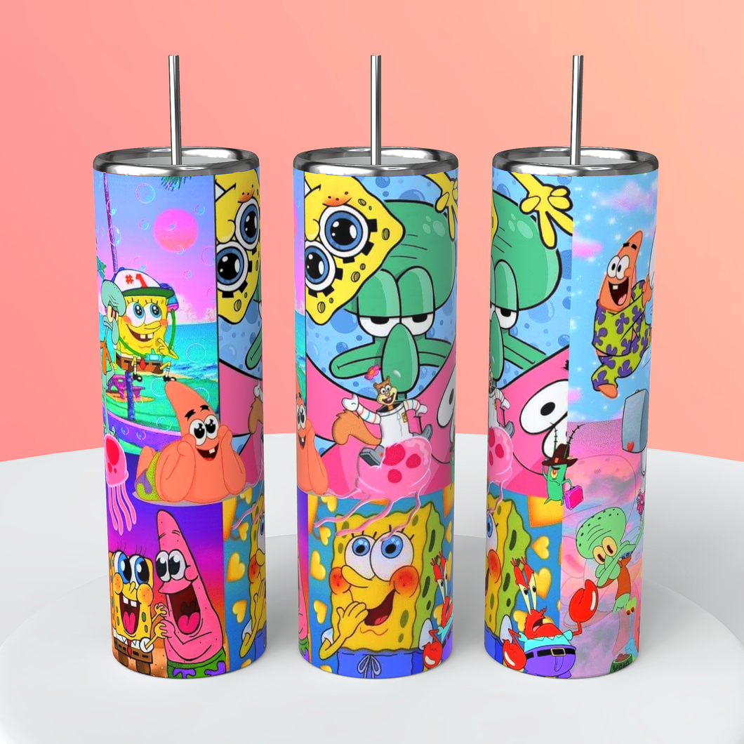 SpongeBob SquarePants 20oz Tumbler, Nickelodeon, Gamer Gift, Travel Mug, Gift For Him, Gift for Her Birthday Gift, Stainless Steel Cup