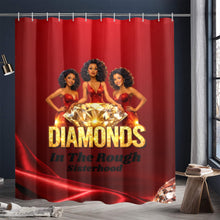 Load image into Gallery viewer, 💎 Diamonds in the Rough Sisterhood Shower Curtain ❤️🖤💛
