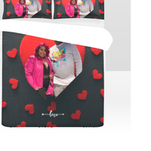 Load image into Gallery viewer, Custom 3 Piece Bedding Set/ Custom Photo Bed Set/ Blanket/ Pillow
