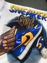 Load image into Gallery viewer, Sneaker Girl Blue &amp; Yellow Shirt
