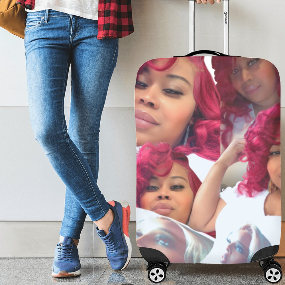 Custom Luggage Cover Personalized Luggage Cover Add Your Own Name Photo Text Double-Sided Different Design Travel Suitcase Case Protector Elastic Washable Baggage Covers